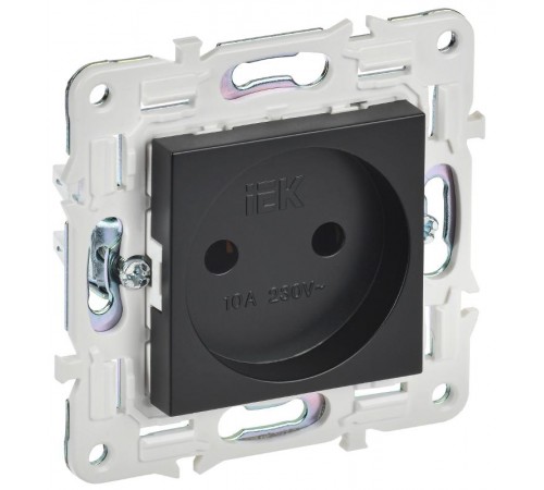 SKANDY Розетка без заземления без защитных шторок 10А SK-R02Bl черный  SK-R10-10-K02  IEK