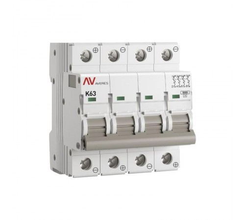 Выключатель автоматический AV-10 DC 4P 63A (K) 10kA AVERES  mcb10-DC-4-63K-av  EKF