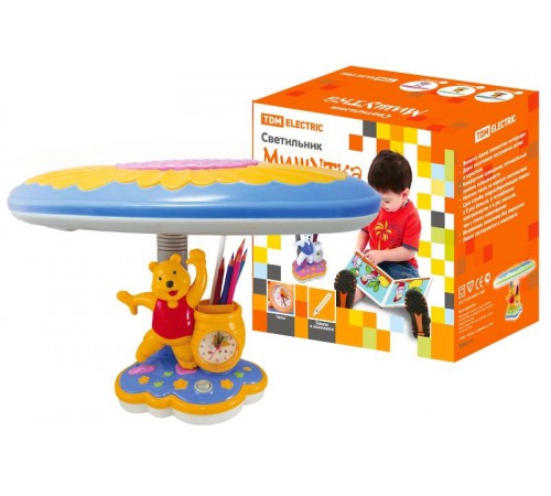 Светильник Мишутка настол/часы/подставка 220В, 11Вт, G23, голубойTDM  SQ0337-0016  TDM