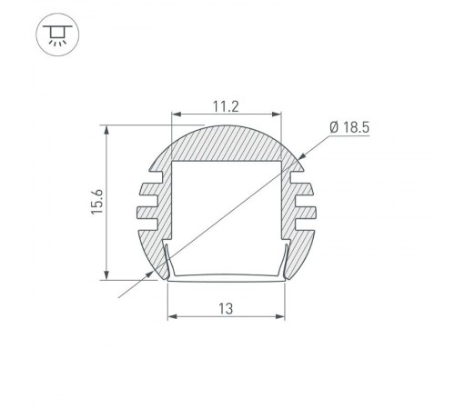 Профиль PDS-R-2000 ANOD  012093  Arlight