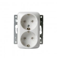 Розетка DoubleSCHUKO с заземлением, 16А / 250В, зажимные клеммы, серия Jussi, белый  302EUC   2TKA000939G1  ABB