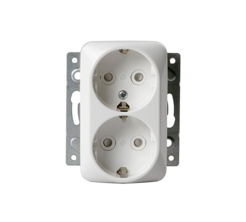 Розетка DoubleSCHUKO с заземлением, 16А / 250В, зажимные клеммы, серия Jussi, белый  302EUC   2TKA000939G1  ABB