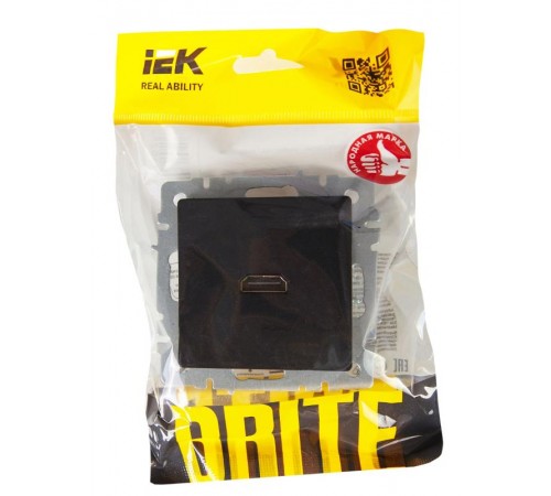 BRITE Розетка HDMI РHDMI-0-БрЧ черный   BR-H10-K02  IEK