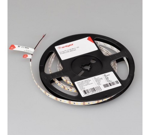 Светодиодная лента RT-A120-8mm 12V Day4000 (9.6 W/m, IP20, 2835, 5m) (Arlight, Открытый)  012341(2)  Arlight