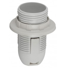 Патрон Е14 с кольцом,пластик, белый (x50)  Б0043746  ЭРА