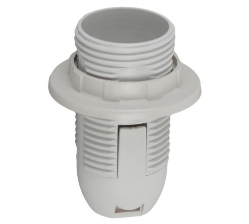 Патрон Е14 с кольцом,пластик, белый (x50)  Б0043746  ЭРА