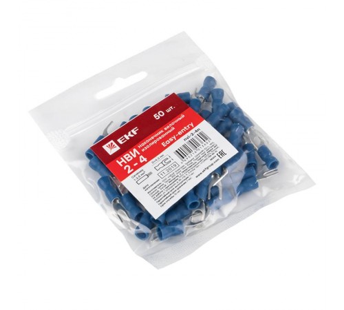 Наконечник вилочный изолированный НВИ 2-4 (50шт.) EKF PROxima  nvi-2-4n  EKF