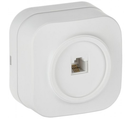 GLORY Розетка телефонная RJ11 о/у РТ20-ХБм белый матовый  ETH10-K01M  IEK