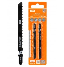 Пилки для электролобзика по дереву, HCS, 75х2,5 мм, чистый рез, T101B, 2 шт, "Рубин", TDM  SQ1089-0202  TDM