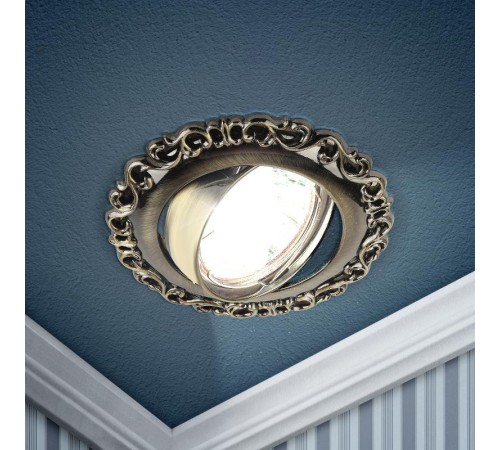 Светильник светодиодный встраиваемый KL59 А SB литой MR1612V/220V 50W бронза  Б0017104  ЭРА