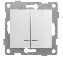 Bravo Выключатель 2кл. (инд), СУ , 10А, 250В, белый  С10В28-001  GUSI Electric