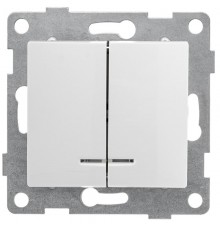 Bravo Выключатель 2кл. (инд), СУ , 10А, 250В, белый  С10В28-001  GUSI Electric