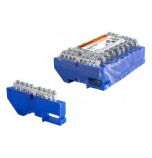 Шина "N" нулевая с изолятором на DIN-рейку 6x9мм стойка бол. 8 групп никелированная  SQ0801-0327  TDM