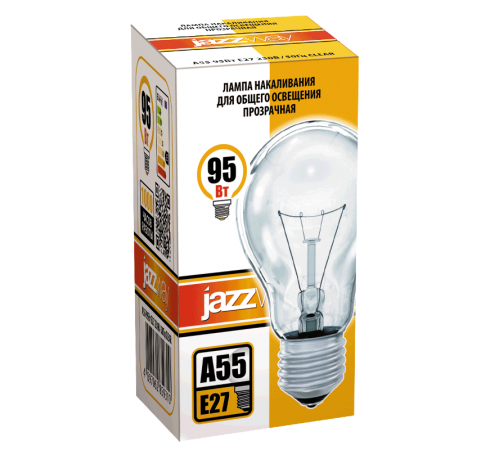 Лампа накаливания ЛОН  95Вт Е27 240В A55 clear (Б 230-95-5)  2859310  Jazzway