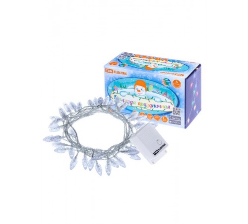 Гирлянда светодиодная "Шишки" 50LED, 5м, 8 режимов, многоцвет., прозр. шнур, 250 В,  SQ0361-0050  TDM ELECTRIC