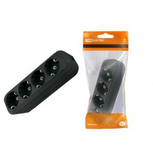 Колодка розеточная 4 гнезда 2П+3 16А 250В черная  SQ1806-0114  TDM