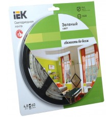 Лента светодиодная LSR-3528G60-eco 4,8Вт 12В зеленый IP65 5м  LSR1-5-060-65-1-05  IEK