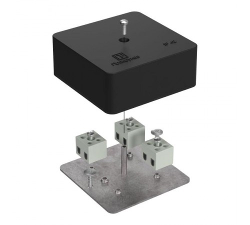 Коробка огнестойкая для кабель-канала 40-0450-FR1.5-6 Е15-Е120 RAL9005 75х75х30 (87 шт/кор) черная  40-0450-9005-FR1.5-6  Промрукав