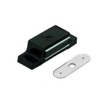 Защелка магнитная 2 кг одинарная с ответной планкой, черный - пакет   112596  Tech-KREP