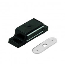 Защелка магнитная 2 кг одинарная с ответной планкой, черный - пакет   112596  Tech-KREP