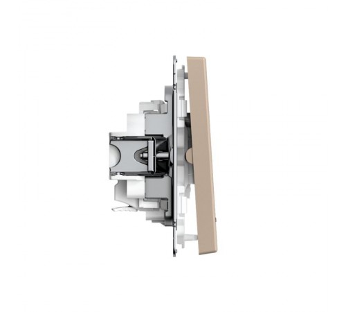 ArtGallery Песочный Выключатель 2-клавишный с подсветкой, сх.5а, 10АХ, механизм, быстрозажим. клем.   GAL001253S  SE