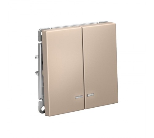 ArtGallery Песочный Выключатель 2-клавишный с подсветкой, сх.5а, 10АХ, механизм  GAL001253  SE