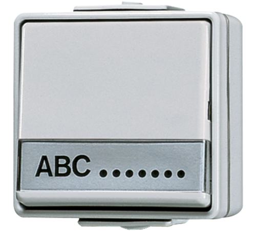 Выключатель универсальный для накладного монтажа с полем для надписи 17 x 72 mm IP44  606NAW  Jung