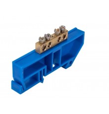 Шина "N" нулевая 8х12мм 4/1 (4 группы/крепеж по центру) с изолятором на DIN-рейку (20 шт/уп)  PR08.28961  Промрукав