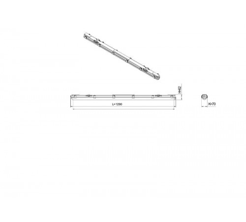 Светильник промышленный под светодиодную лампу T8 G13 1200мм IP65 SPP-101-0-001-120  Б0043655  ЭРА