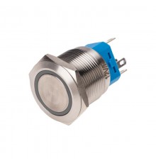 Кнопка антивандальная 22 12В Б/Фикс (6с) (ON)-OFF/(OFF)-ON подсв/красная  36-3510  REXANT