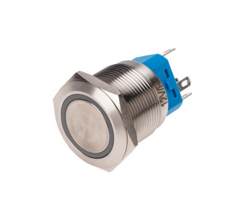 Кнопка антивандальная 22 12В Б/Фикс (6с) (ON)-OFF/(OFF)-ON подсв/красная  36-3510  REXANT