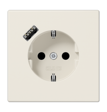 Розетка SCHUKO® с USB-зарядным устройством, тип A; термопласт; слоновая кость  LS1520-18A  Jung