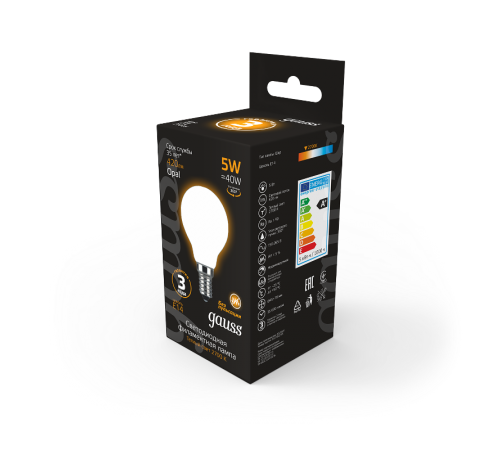 Лампа светодиодная Black LED Filament Шар OPAL E14 5W 420lm 2700K  105201105  Gauss