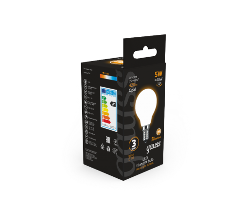 Лампа светодиодная Black LED Filament Шар OPAL E14 5W 420lm 2700K  105201105  Gauss