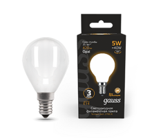 Лампа светодиодная Black LED Filament Шар OPAL E14 5W 420lm 2700K  105201105  Gauss