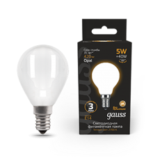 Лампа светодиодная Black LED Filament Шар OPAL E14 5W 420lm 2700K  105201105  Gauss