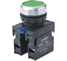 Кнопка управления NP8-11BN/3 без подсветки, зелёная 1НО+1НЗ IP65 (R)  667113  CHINT