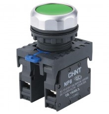 Кнопка управления NP8-11BN/3 без подсветки, зелёная 1НО+1НЗ IP65 (R)  667113  CHINT
