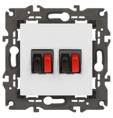 Розетка Elegance 14-3112-01М аудио двойная, белый матовый  Б0065772  ЭРА