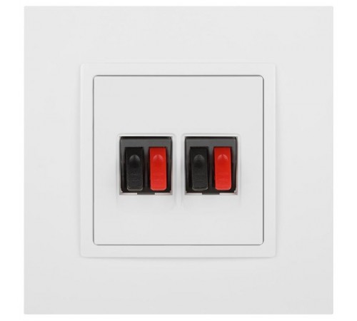 Розетка Elegance 14-3112-01М аудио двойная, белый матовый  Б0065772  ЭРА