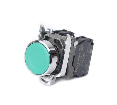 Кнопка SB4 в сборе модульная 22мм зеленая с возвратом металл 1НО+1НЗ  SB4BA35  SE