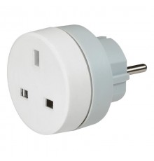 Адаптер для путешествий - серия Элиум - с британского стандарта на французский/немецкий стандарт - белый/серый  050383  Legrand