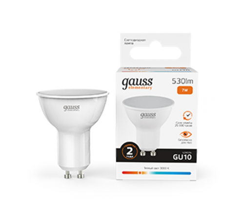 Лампа светодиодная LED Elementary MR16 GU10 7W 530lm 3000К  13617  Gauss