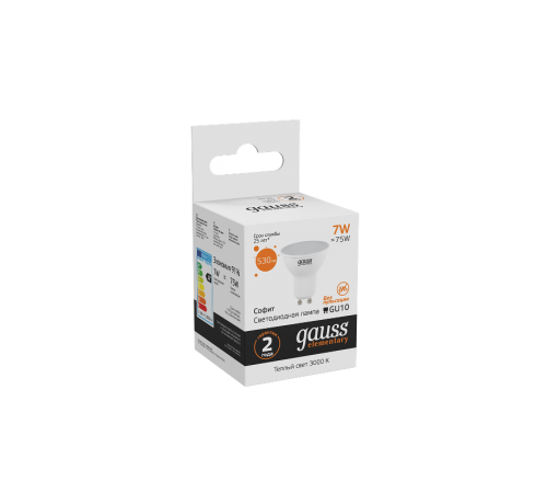 Лампа светодиодная LED Elementary MR16 GU10 7W 530lm 3000К  13617  Gauss