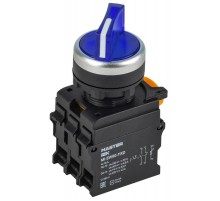 Переключатель с подсв. 2 полож. 1NO+1NC синий MASTER  MI-SW60-11XD-3-14-2-K07  IEK