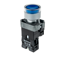 Кнопка с LED подсветкой, синяя, 24V AC/DC, 1NO, мет. MTB2-BW3661  58205  ОВЕН