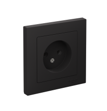 AtlasDesign Карбон Розетка без заземления, 16А, (в сборе с рамкой)  ATN001040  SE