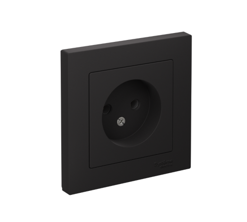 AtlasDesign Карбон Розетка без заземления, 16А, (в сборе с рамкой)  ATN001040  SE