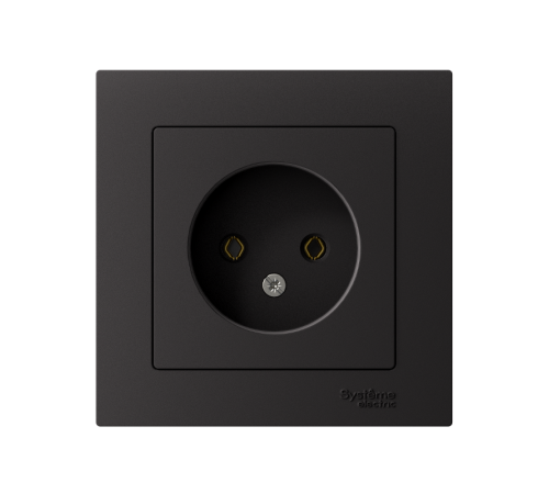 AtlasDesign Карбон Розетка без заземления, 16А, (в сборе с рамкой)  ATN001040  SE