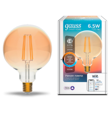 Лампа светодиодная филаментная Smart Home DIM+CCT E27 G95 Golden 6,5 Вт 2000-5500 К 1/40  1340112  Gauss